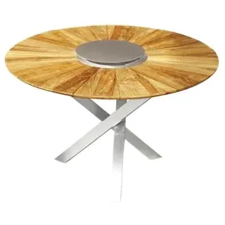 Zebra Oryx Tisch rund 120cm aus recyceltem Teakholz