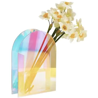 Acryl Buch Vasen, Klare Buchvase, Wohnzimmer Dekoration Vasen, Acryl Bunte Vase, für Blumenarrangement und Dekoration (12×0,5×18 cm)