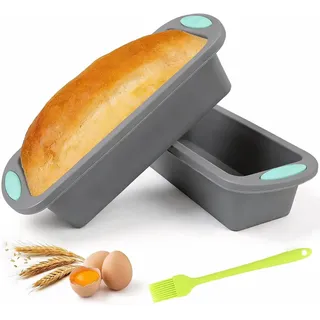 2 Stück Silikon Brotbackform Kasten,28X12X6.5Cm Kuchenform Kastenbackform Mit Bü