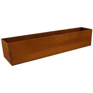 Bornhöft Pflanzkübel Balkonkasten Pflanzkasten Metall Edelrost 108,5cm x 20cm x 15cm – Rost Pflanzgefäß für Garten, Terrasse & Balkon – Moderner Blumentopf in Edelrost Optik – Wetterfester Pflanztopf