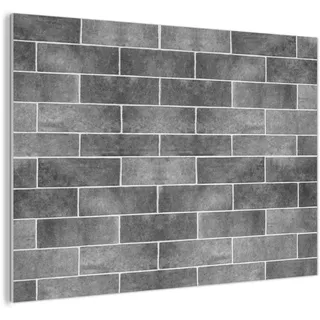 MuchoWow© Filz Bild als Akustikpaneele 120x90 cm Schlafzimmer Bilder Wand Deko Wohnzimmer Modern Wanddeko Schallschutz Akustikbild Abosrber Fliesen - Mauer - Grau - Schwarz - Industrial