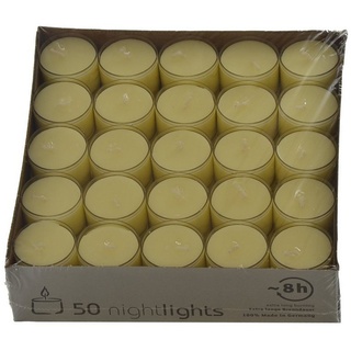 Richard Wenzel GmbH & Co. KG Teelicht Teelichte Nightlights 50 Stück in transparenter Hülle 8 Stunden
