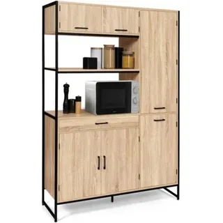 Küchenbuffet mit Aufbewahrungssäule 120 cm detroit 6 Türen + Schublade Industriedesign