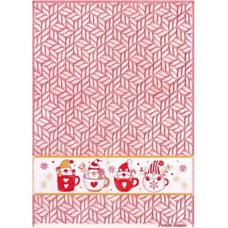MAGIE DI CASA Geschirrtuch Frottee Weihnachten 50 x 70 cm GNOMO CHRISTMAS Tassen (rot)