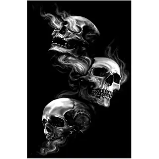 Mani Textile - Teppich Totenkopf schwarz Maße – 120 x 180 cm