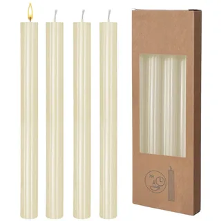 Spetebo Tafelkerze Echtwachs Stabkerzen geriffelt 8er Pack (Anzahl, 1-tlg., Stück), ca. 9 Stunden Brenndauer bunt