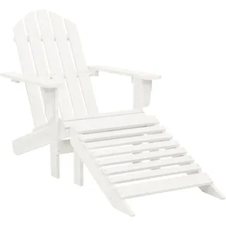 Gartensessel Mit Fußstütze Holz Weiß