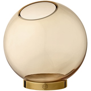 AYTM - Globe Vase medium, Ø 17 x H 17 cm, amber / gold