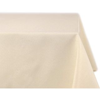 BEAUTEX fleckenabweisende und bügelfreie Tischdecke - Tischtuch mit Lotuseffekt - Tischwäsche in Leinenoptik - Größe und Farbe wählbar, Rund 180 cm, Creme