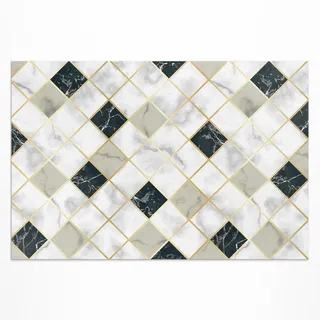 TEPPICH 100x150 cm Schöner Marmor Steinoptik