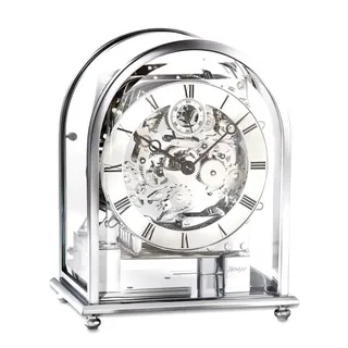 Kieninger -Tischuhr Chrom Glas 3 Melodien Schlagwerk Mechanisch 20cm- 1226-02-04