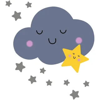 Babywanddeko Noah, Blau, Metall, 50x50x3 cm, Babymöbel, Kinderzimmer-Deko, Babyzimmer Wanddeko