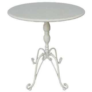 Linoows Beistelltisch Gartentisch, Tisch, Gartenmöbel, Beistelltisch (1), Stilmöbel aus Metall weiß