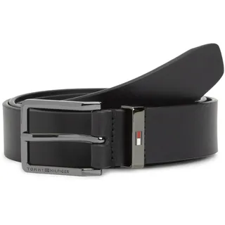 Ledergürtel TOMMY HILFIGER "OLIVER 3.0 cm breit", Herren, Gr. 100, schwarz, Leder, Gürtel Ledergürtel, mit tiefgeprägtem Logo