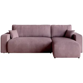 bromarkt Ecksofa, PUMI Schlaffunktion Bettkasten L-Form, 125x200 cm Rosa - Rosa