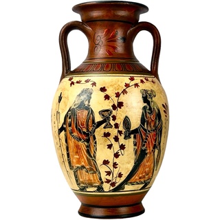 Antike griechische Vase Amphore Göttin Athena & Aphrodite & Gott Dionysus 26 cm