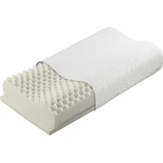 Badenia Trendline Schlafkissen Nackenstützkissen Badenia Trendline® Visco Maxi, Bezug: passend für Bezüge in der Größe 40x80 cm, Seitenschläfer, Rückenschläfer, ergonomische Form mit Memoryeffekt, individuelle Höhenanpassung grau|weiß