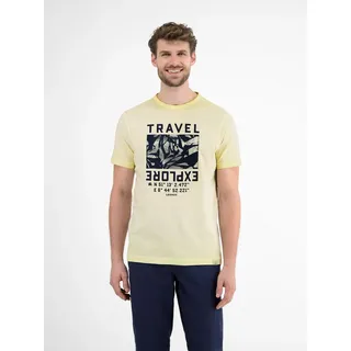 Lerros T-Shirt Modisches Herren T-Shirt mit Brustprint gelb S (52)