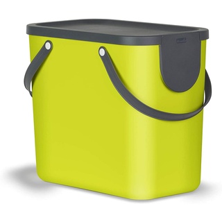 Rotho Albula Mülltrennungssystem 25l für die Küche, Kunststoff (PP) BPA-frei, grün/anthrazit, 25l (40.0 x 23.5 x 34.0 cm)