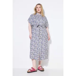 Studio Untold Hemdblusenkleid Maxi Flower-Print Rosa 50/52