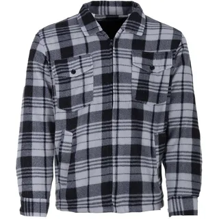 Henry Terre Holzfällerjacke Herren Hemdjacke Arbeitsjacke Hemd Flanell Jacke Thermojacke Kariert Gefüttert, Farbe:anthrazit, Größe:3XL - 3XL
