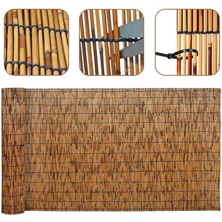Sichtschutz Garten Balkon Terrasse Bambus Matten Schilfmatten Sichtschutz Zaun Natürlicher Schilfrohr Schilfrohrmatte 100x600 180x180 Bambuszaun Rollen Balkonsichtschutz 80 Cm Hoch Für Balkone