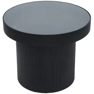 Svita Beistelltisch mit Glas Coffeetable Couchtisch klein rund Schwarz/Schwarz