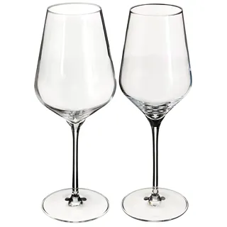 Stölzle Lausitz - 12-tlg Glas-Set Quatrophil mit 6 Rotweingläser und 6 Weißweingläser 12-tlg Set spülmaschinenfest bruchsicher wie mundgeblasen edles Kristallglas 12-tlg Quatrophil Transparent