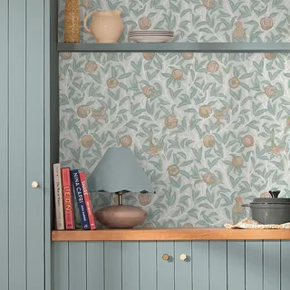 William Morris At Home Vliestapete Bird & Pomegranate 75 cm 10 m blau/mehrfarbig