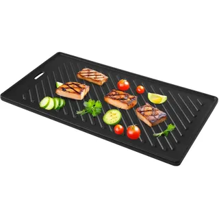 COGRICHBF 45 x 24cm Wendeplatte für alle RÖSLE VIDERO G2-, G3-, G4- und G6-Modelle (ab Modelljahr 2021), Universal Gusseisen Grillplatte Zubehö Ersatzteiler, 1 Stück