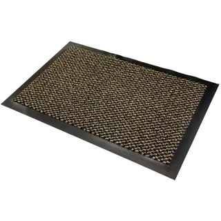 Vimoda Fußmatte Eingangstürmatte balkonteppich, Rechteckig, Schmutzfänger, Schmutzfängermatte,für Haustür,Eingang,Terrasse braun|schwarz 60 cm x 80 cm