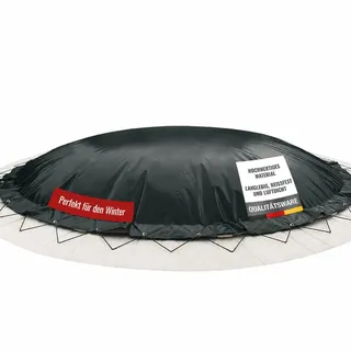 ANKO PLANEN Aufblasbare Poolplane rund AirDeluxe - 1360g/m2 (2X 680 g/m2) - Poolabdeckung rund - wasserdicht & UV-beständig - Anthrazit - Poolinnendurchmesser: 360cm