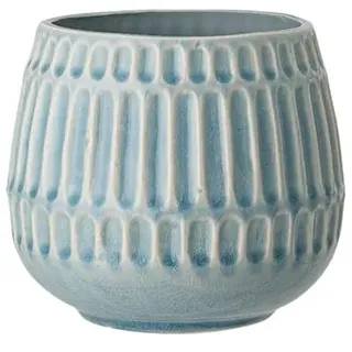 Nordring Retro Übertopf Vintage Pflanztopf für Zimmerplanzen Blumentopf Riff L (16,5 cm ø), Sky Blue, Keramik