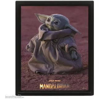 Pyramid International EPPL71465 - Star Wars: The Mandalorian 3D-Effekt Poster Pack im Rahmen Grogu 26 x 20 cm (3)