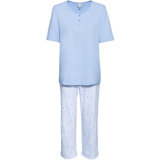 Baumwoll-Pyjama Set, Druck hellblau, 48/50