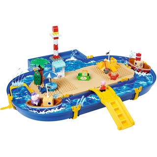 BIG-Waterplay - Peppa Pig Holiday - Outdoor-Wasserspielzeug mit großer Wasserbahn, BIG-Bloxx Bausteinen, Handkurbel & Peppa Wutz Figuren, für Kinder von 3 - 7 Jahren