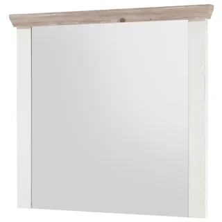 Lomadox Garderobenspiegel FERNA-61, Garderobenspiegel Pinie weiß Absetzungen Pinie dunkel 107/110/8 cm braun|weiß