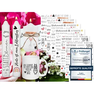 Sugeru 6 PCS Kerzentattoo (200+ Muster),Wassertransferdruck |wasserschiebefolie kerzen | Kerzenfolie | kerzenaufkleber sticker | Kerzen dekorieren |Sprüche & Bilder Relax zum Verschenken (einfach)