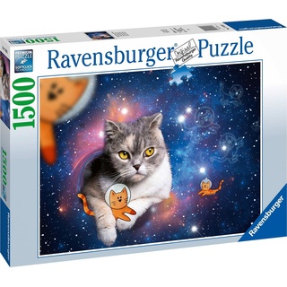 Ravensburger Puzzle 1500 Teile Puzzle Katzen fliegen im Weltall 17439, Puzzleteile