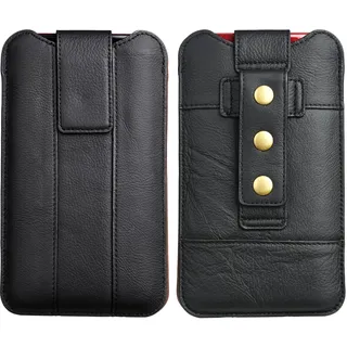 Herren Handy Gürteltasche Leder, Ledertasche Handy Gürtel Klein, 6.1" Herren Bauchtasche Handytasche Hüfttaschemit Gürtelschlaufe Geldbeutel Sport Handy Schutzhülle Beutel Bügel Tasche Flip Cover