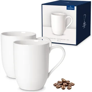 Villeroy & Boch - For Me Henkelbecher 6-teilig 290 ml Weiß, Spülmaschinenfest, Mikrowellensicher, Kaffeetassen für 6 Personen, Kaffeebecher, Große Tassen, Geschirr, Premium Porzellan