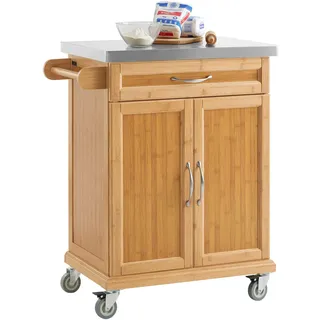SoBuy Servierwagen mit Rollen, 66x92x46 cm, Küchenwagen für kleine Räume