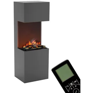 GLOW FIRE Elektrokamin Beethoven Wasserdampf Kamin, Elektrischer Kamin, Wasserdampfkamin mit 3D Feuer und Knisterfunktion grau