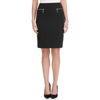 Tommy Hilfiger Damen Pencil Knee-Length Skirts for Women with Flattering Fit Rock, Schwarz, 36 - 36