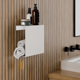 Schulte D1853 70 Duschablage zum Kleben, Mattweiß, Aufbewahrung von Duschzeug, ohne bohren fürs Badezimmer