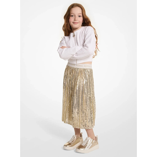 MK Faltenrock mit Pailletten - Goldton - Michael Kors - 8Y