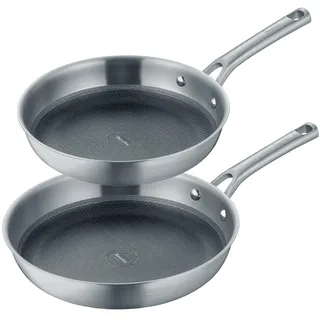 Berndes Pfannen Set Tricion Resist 2 tlg. – Bratpfanne 24 cm & 28 cm -Hochwertige Antihaftbeschichtung – Kratzfest & Backofengeeignet - Induktion geeignet - 3-Schicht Aufbau - Edelstahl Stiel