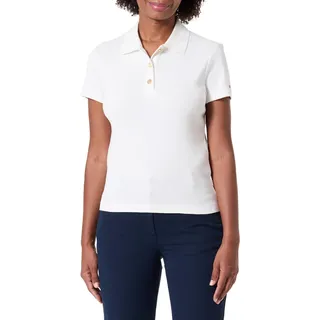 Tommy Hilfiger Damen Poloshirt Kurzarm Gold Button Slim mit Stretch - S