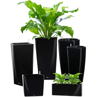 Pflanzwerk® ÖKOSYSTEM Pflanzkübel Pipe - Blumentöpfe Übertöpfe mit BEWÄSSERUNGSSYSTEM - 78cm/Ø40cm Shiny SCHWARZ *Indoor & Outdoor Blumenkübel* *UV-Schutz* *Premium Markenqualität*