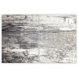 SMTDeco Herdabdeckplatte Ceranfeld Abdeckplatte Herdabdeckung Herdplatten Abdeckungen Induktionskochfeld 2 x 40x52 cm Zweiteilig Holz Grau